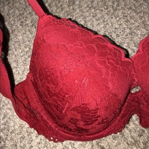 Sexy red lace bra